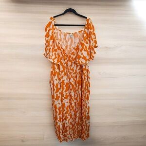 Women's Flutter Short
Sleeve Maxi Sundress - Ava & Viv™ Abstract Yellow 4X